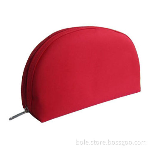 Polyester cosmetic bag with nylon zipper closure
